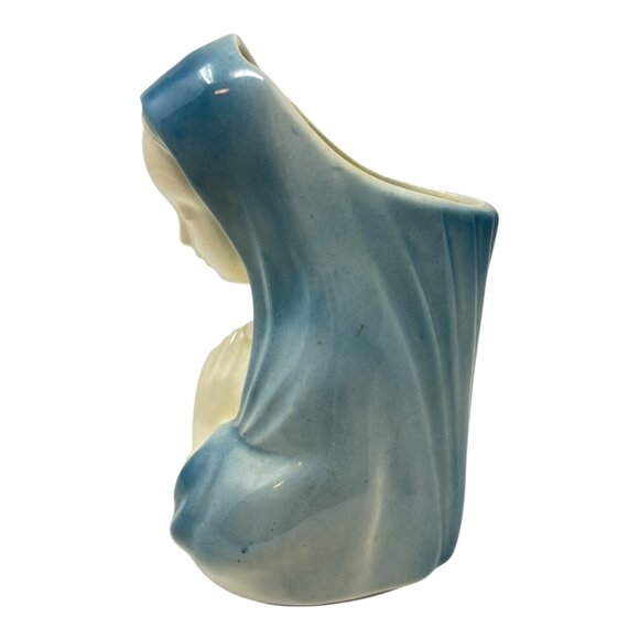 Royal Windsor Madonna Praying Planter Ceramic Blue White Vintage - Picture 2 of 10